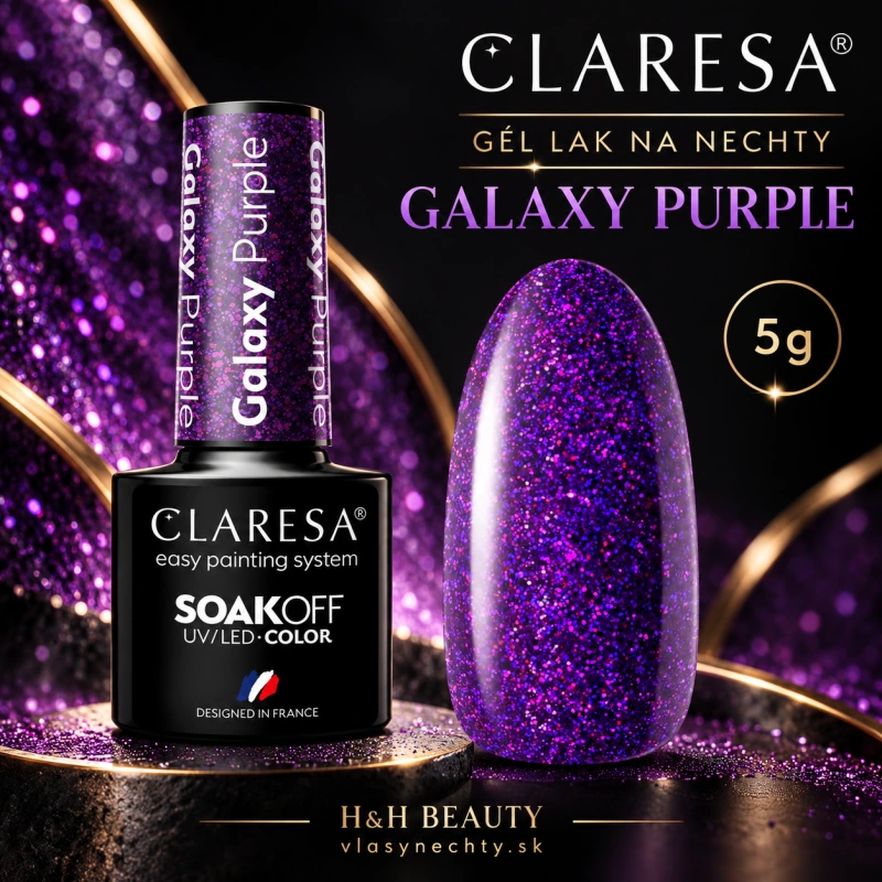 CLARESA GÉL LAK NA NECHTY Galaxy Purple 5g