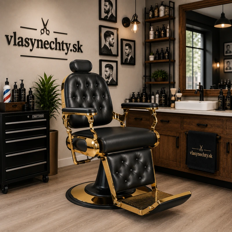 BARBERSKE KRESLO GABBIANO FRANCESCO ČIERNO-ZLATÉ