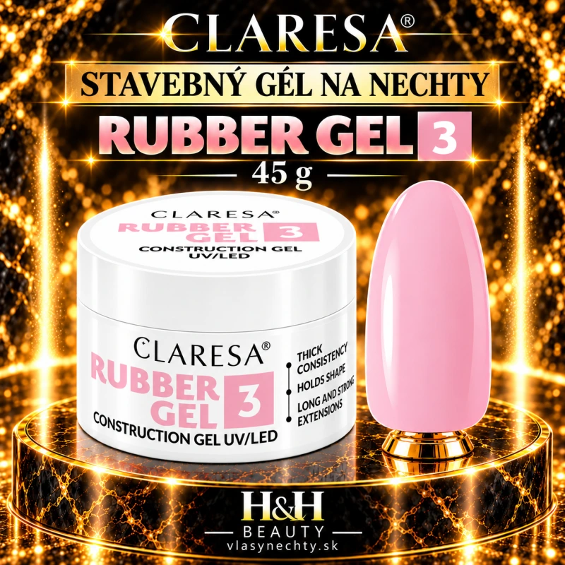 CLARESA STAVEBNÝ GÉL NA NECHTY Rubber gel 3 45g