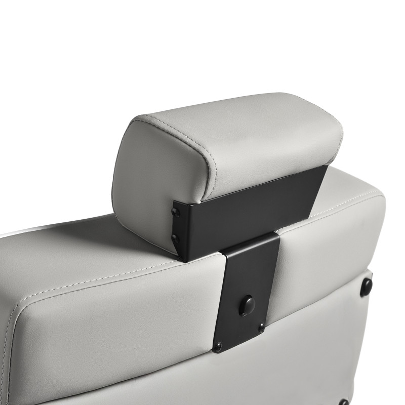 BARBERSKE KRESLOGabbiano Levi, sivé s čiernym rámom, bez prešívania na operadle 5