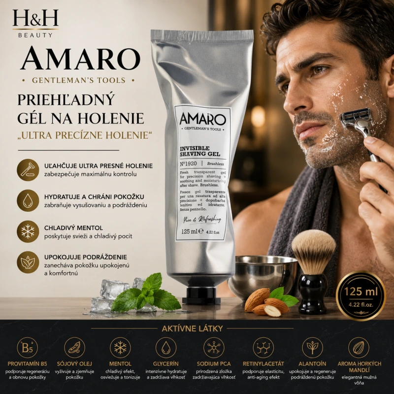 AMARO Priehľadný Gél Na Holenie 125 ml