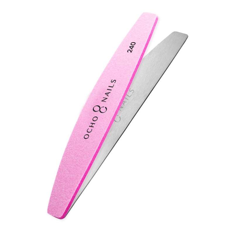 Ocho Nails polmesiacový kovový pilník + leštičky 240 10 ks. 1