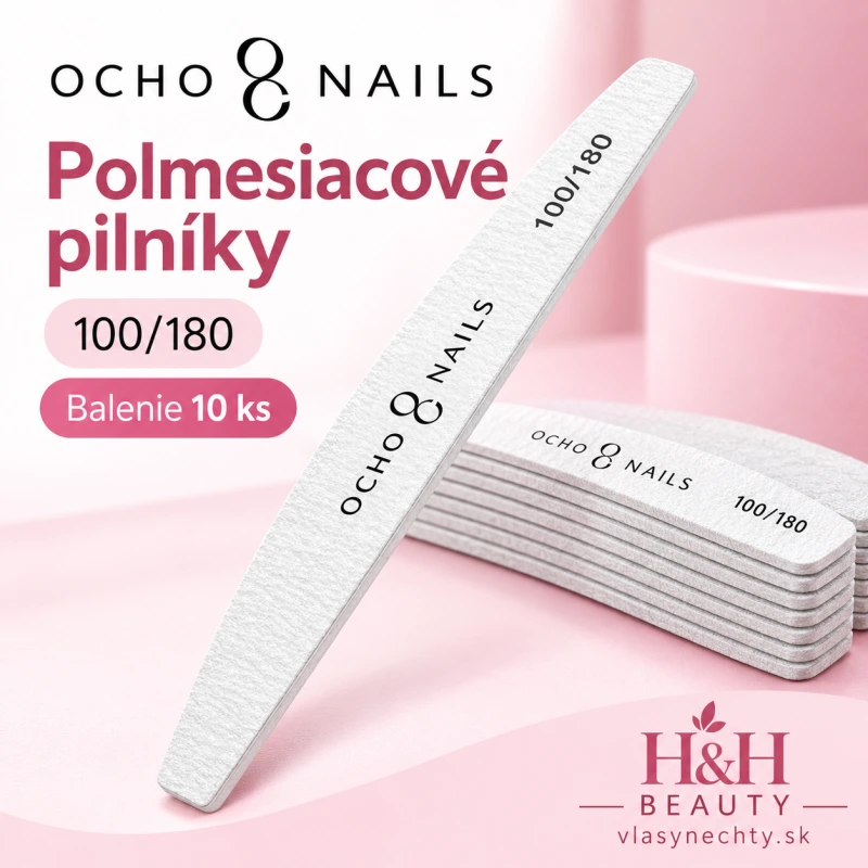 Ocho Nails polmesiacový pilník 100/180 10 ks.