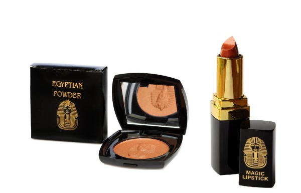 Egyptian-Powder ® - kompaktný púder 14g - bronzer so zrkadielkom + MAGIC LIPSTICK 1
