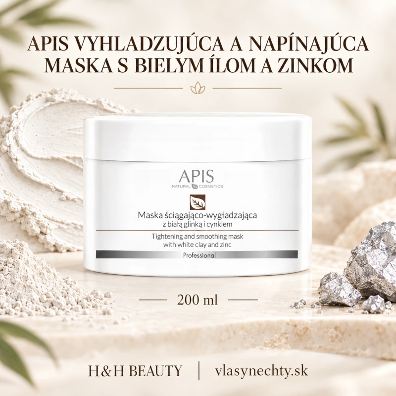 APIS VYHLADZUJÚCA A NAPINAJÚCA MASKA S BIELYM ÍLOM A ZINKOM 200ml