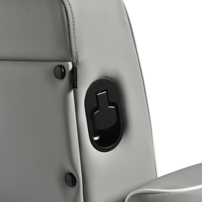 BARBERSKE KRESLOGabbiano Levi, sivé s čiernym rámom, bez prešívania na operadle 13