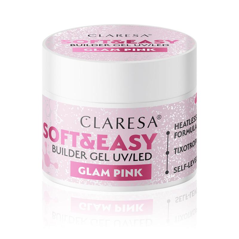 CLARESA STAVEBNÝ GÉL NA NECHTY Soft&Easy glam pink 90g