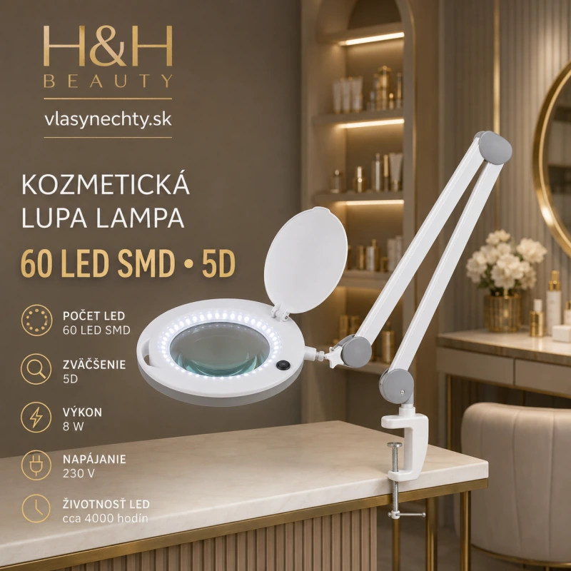 KOZMETICKÁ LUPA LAMPA ELEGANTE 6014 60 LED SMD 5D NA STÔL