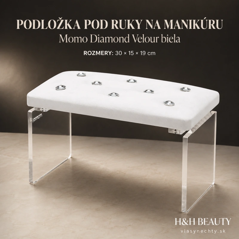 PODLOŽKA POD RUKY NA MANIKÚRU Momo Diamond Velour biela