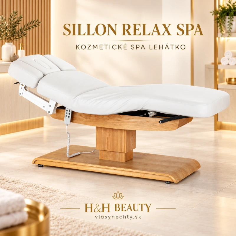 KOZMETICKÉ SPA LEHÁTKO Sillon Relax SPA, bielé s svetlo hnedou základňou 19