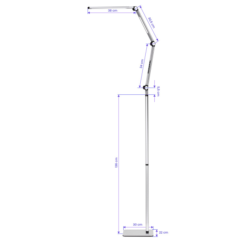 Lampa zabiegowa LED Yoga 22W srebrna 10