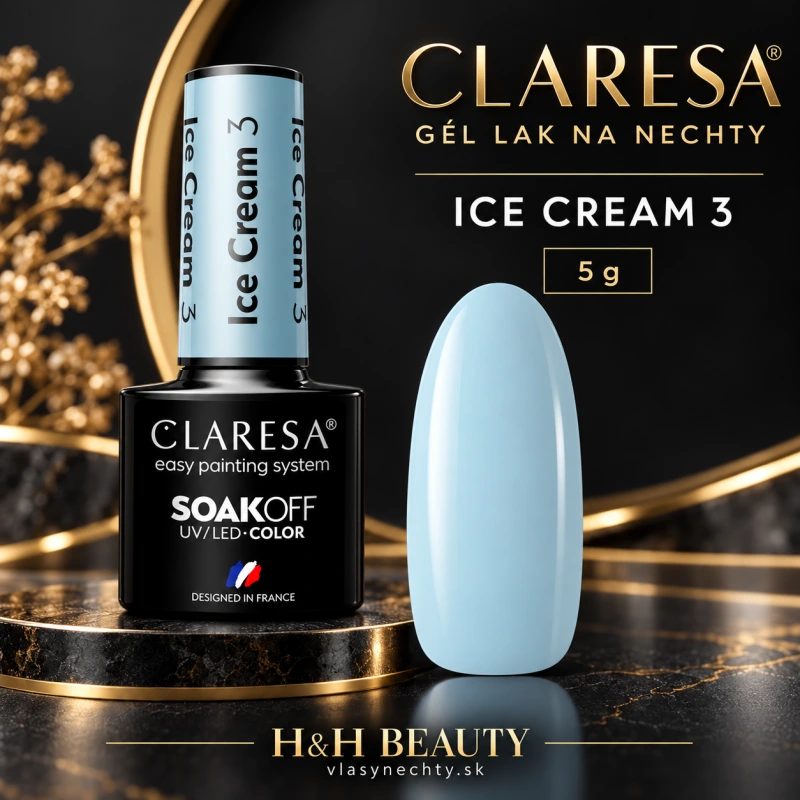 CLARESA GÉL LAK NA NECHTY Ice cream 3 - 5g