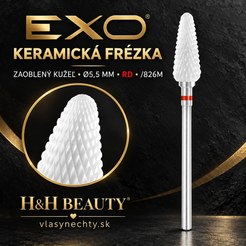 EXO KERAMICKÁ FRÉZKA NA NECHTY KUŽEĽ ZAOBLENÝ Ø5,5MM RD /826M
