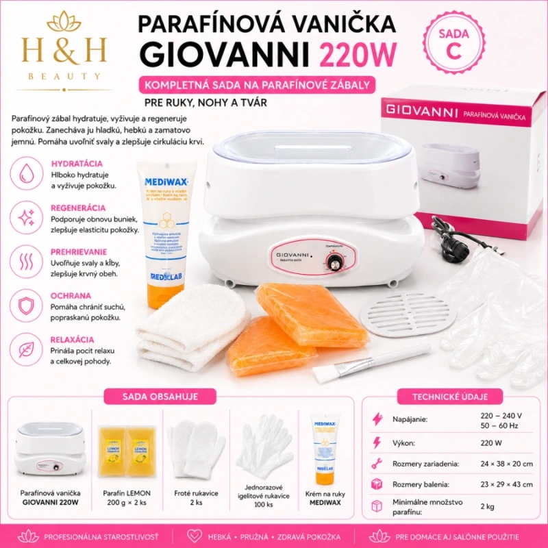 PARAFINOVÁ VANIČKA GIOVANNI 220W SADA C 2
