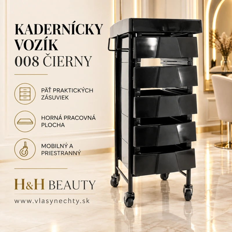 KADERNÍCKY VOZÍK 008 ČIERNY