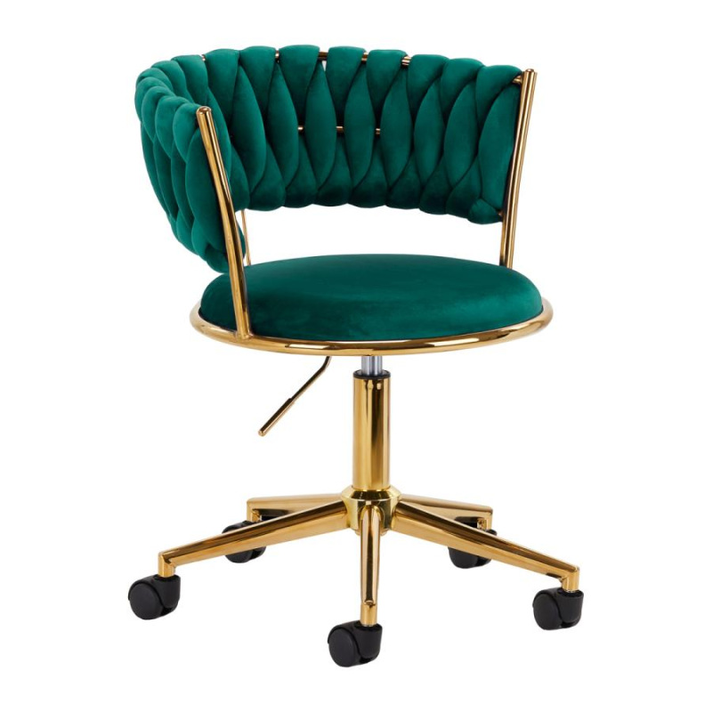 Otočné kreslo 4Rico QS-GW01Q zamatové zelené 9