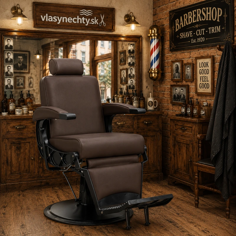 BARBERSKE KRESLO GABBIANO Continental HNEDÉ