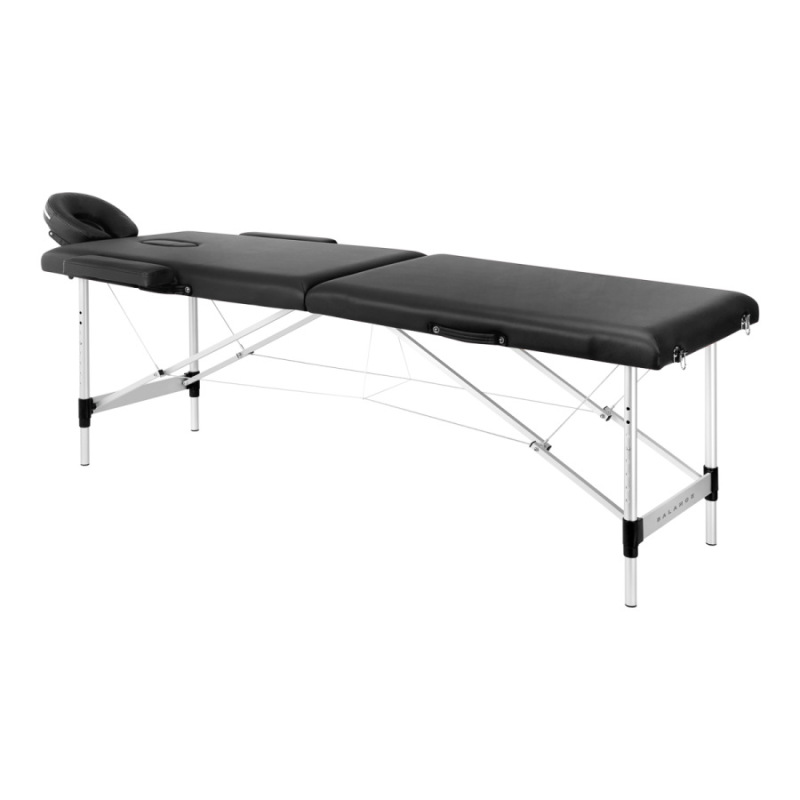 BALANCE – skladací masážny stôl, hliníkový, 2-segmentový, čierny 1
