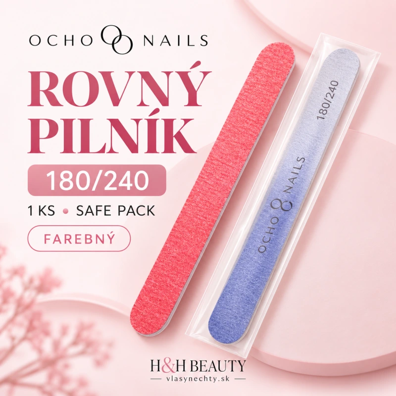 Ocho Nails rovný pilník 180/240 1 ks safe pack farba