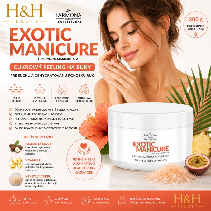 FARMONA EXOTIC MANICURE Cukrový peeling na ruky 300g