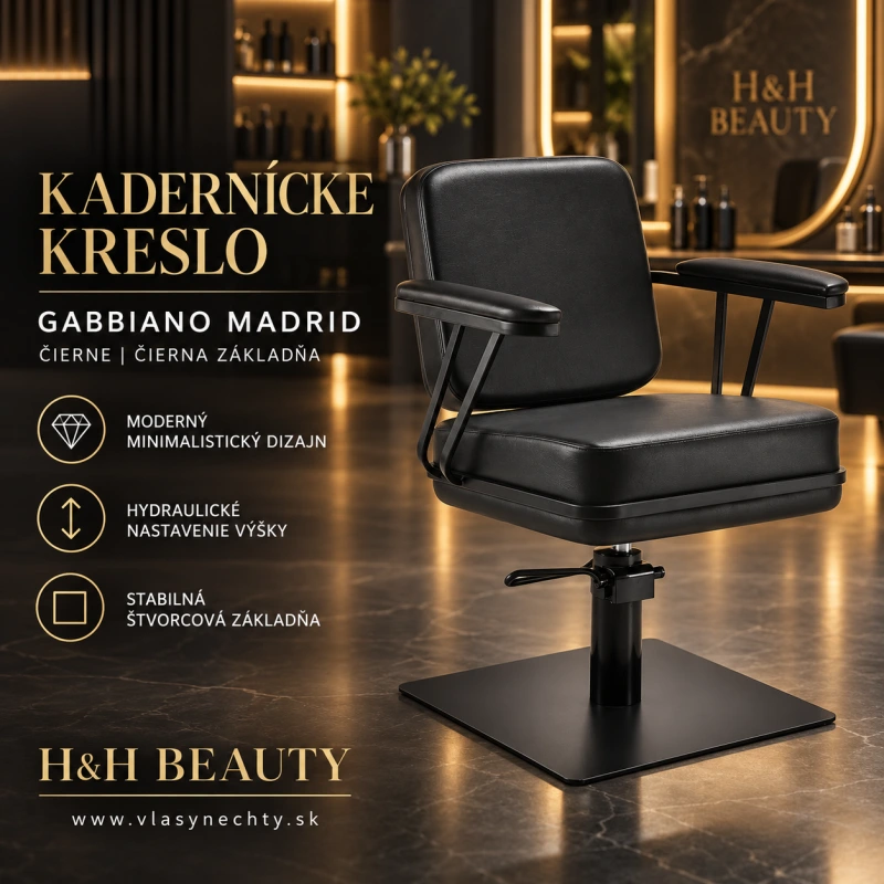 KADERNÍCKE KRESLO GABBIANO Madrid, čierna s čiernou základňou