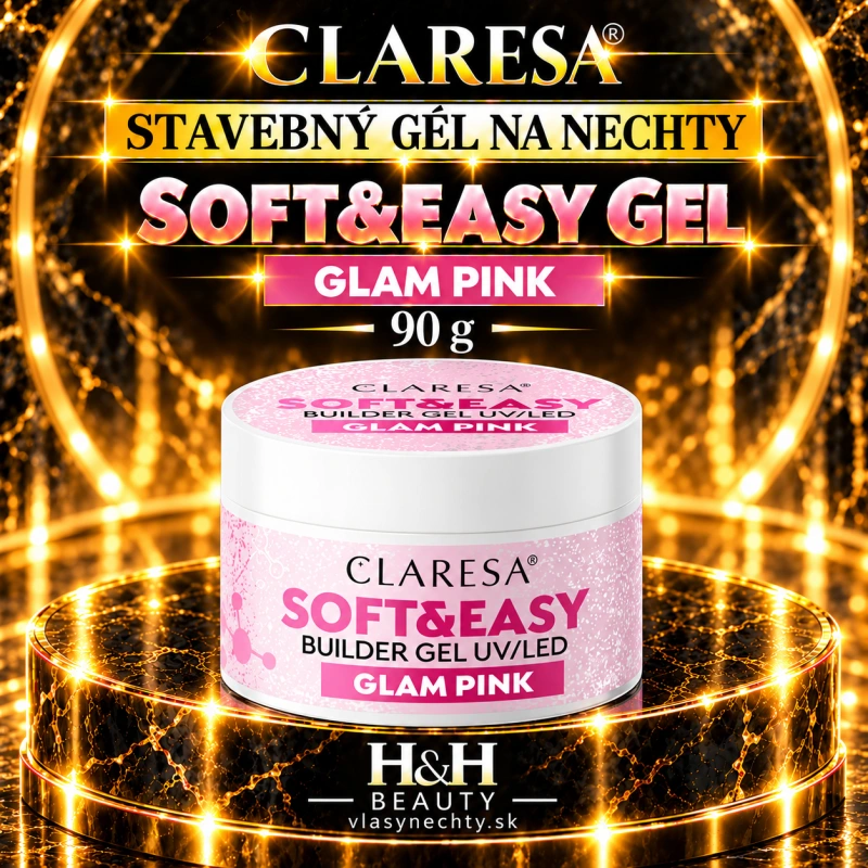 CLARESA STAVEBNÝ GÉL NA NECHTY Soft&Easy glam pink 90g