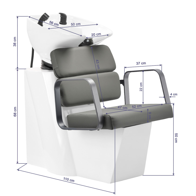 KADERNÍCKY UMÝVACÍ BOX GABBIANO Porto šedá šedá 10