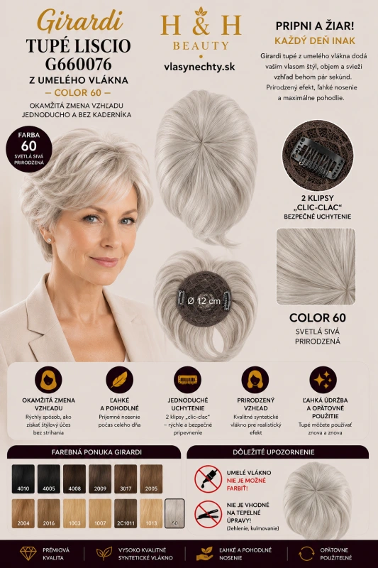 Girardi Tupé LISCIO G660076 umelé vlákno COLOR 60