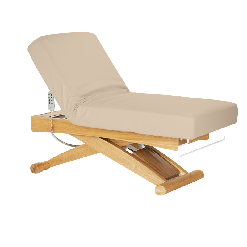 KOZMETICKÉ SPA LEHÁTKO Sillon Siesta SPA, béžové s svetlo hnedou základňou 2