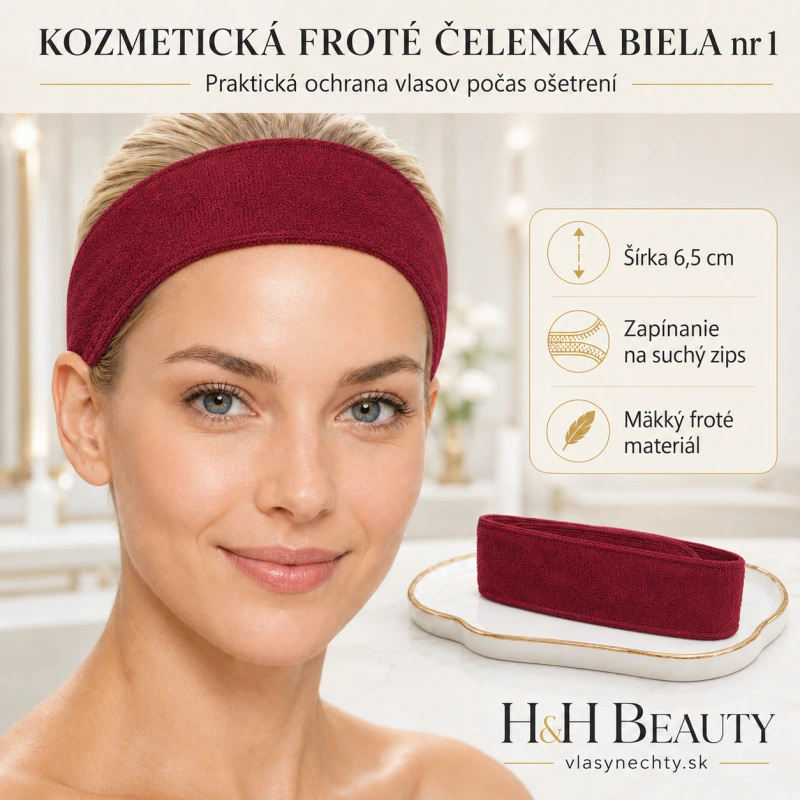 KOZMETICKÁ FROTÉ ČELENKA BORDOVÁ nr 37