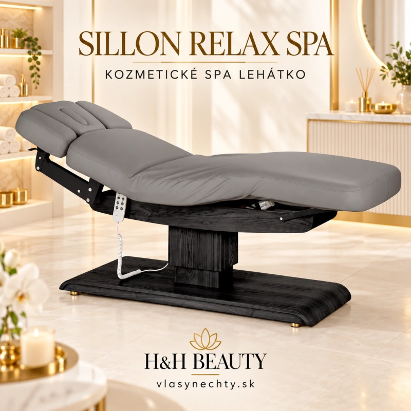 KOZMETICKÉ SPA LEHÁTKO Sillon Relax SPA, sivé s čiernou základňou