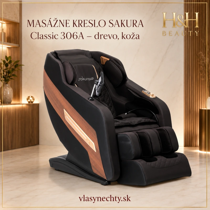 Masážne kreslo Sakura Classic 306A Drevená koža