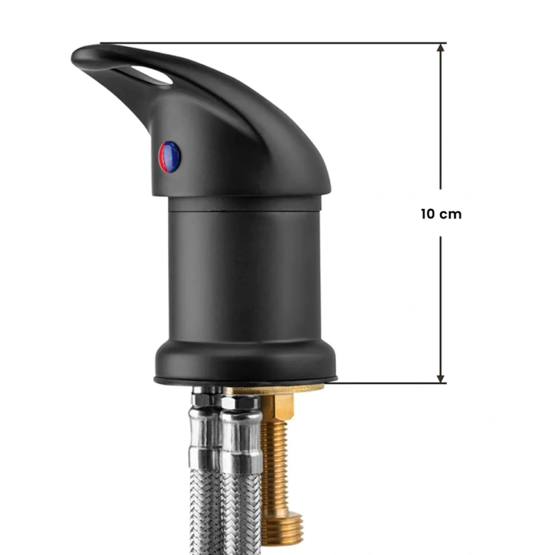 BATÉRIA KADERNÍCKEHO UMÝVACIEHO BOXU ČIERNA - Dĺžka hadice 78 cm 2