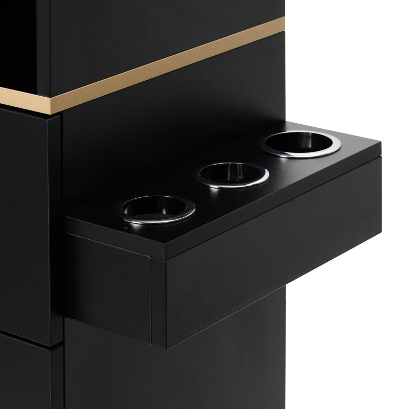 Stacja fryzjerska Labor Gabbiano TOTEM czarna ze złotym okuciem 5