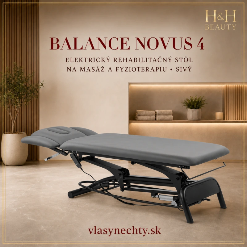 Elektrický rehabilitačný stôl na masáž a fyzioterapiu Balance Novus 4 sivý
