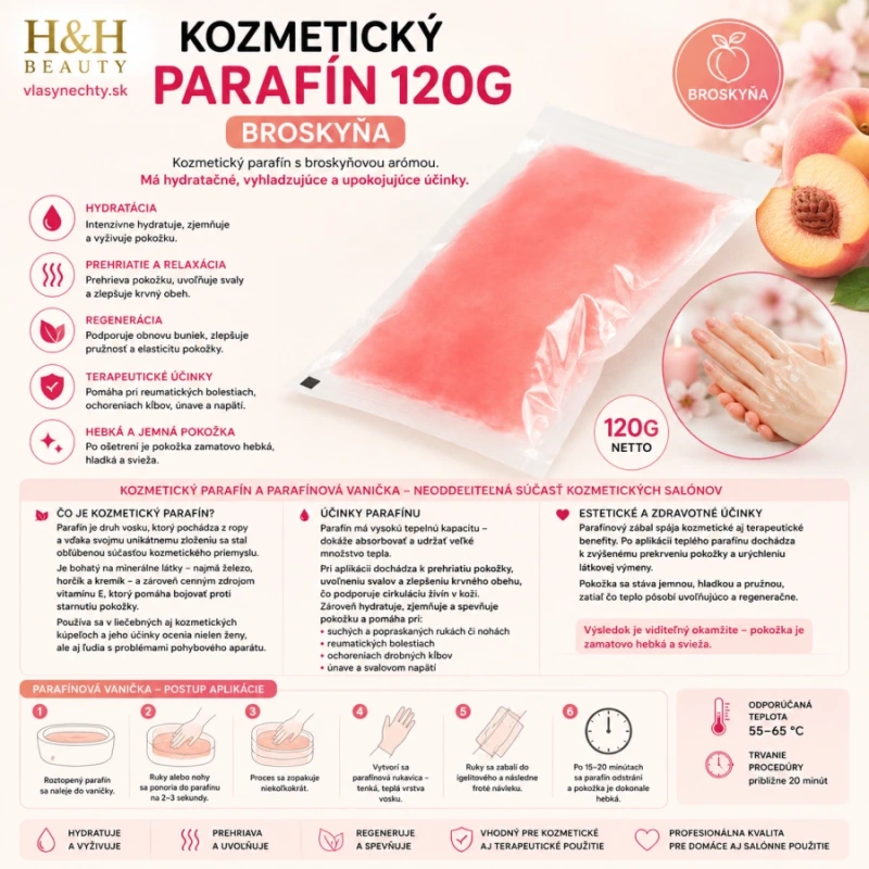 KOZMETICKÝ PARAFÍN 120G BROSKYŇA 2
