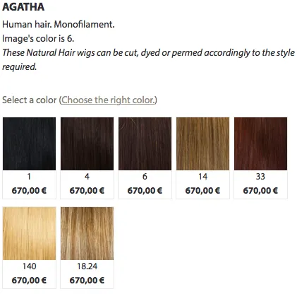 Sangra Hair parochňa AGATHA prírodný vlas 98gr 3