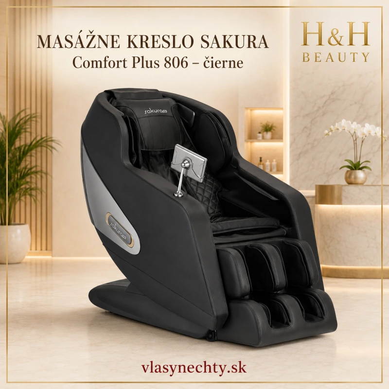 MASÁŽNE KRESLO SAKURA Comfort Plus 806 čierne