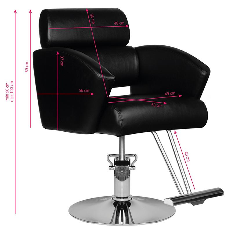 KADERNÍCKE KRESLO HAIR SYSTEM HS02 ČIERNE 8