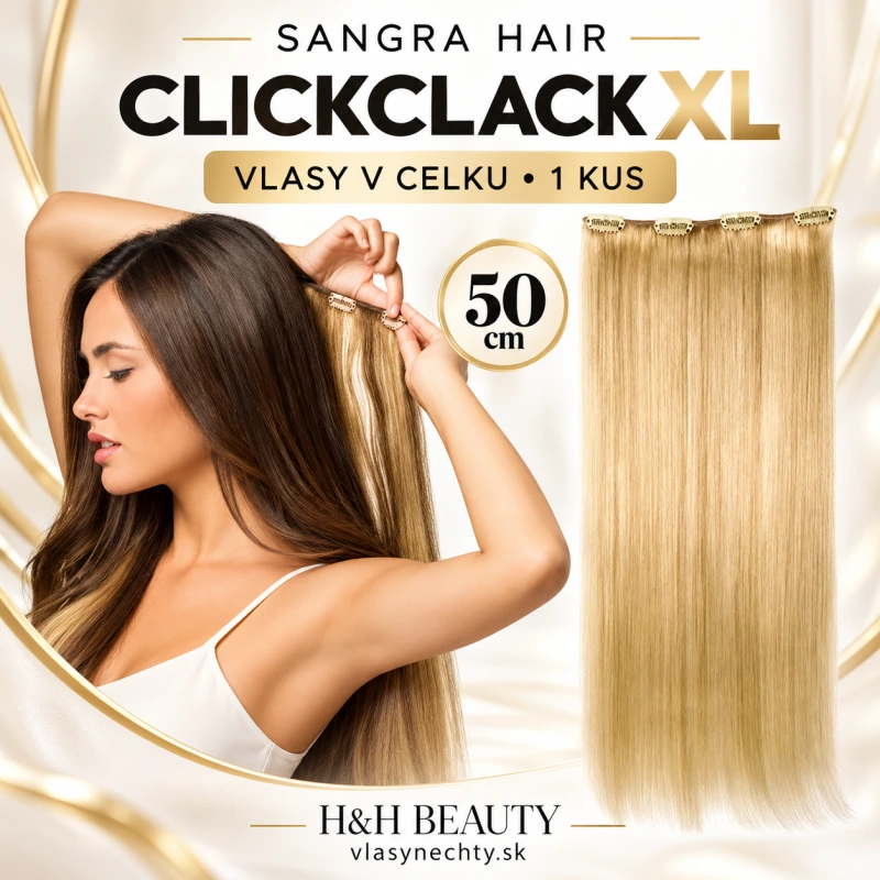 Sangra Hair ClickClack vlasy v celku 1 kus, 40 cm dlhé