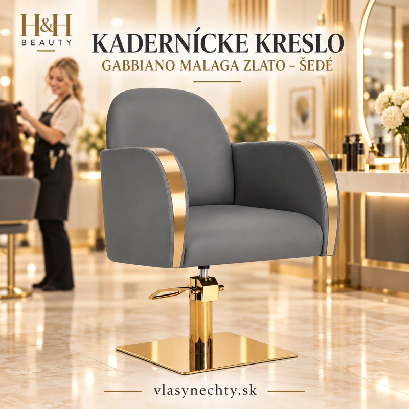 KADERNÍCKE KRESLO GABBIANO Malaga ZLATO - ŠEDÉ