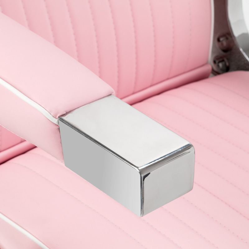 BARBERSKÉ KRESLO GABBIANO VISIONERIO ružové, chrómový rám 5