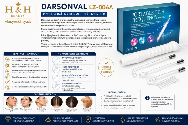 KOZMETICKÝ OZONIZÉR - DARSONVAL LZ-006A 6
