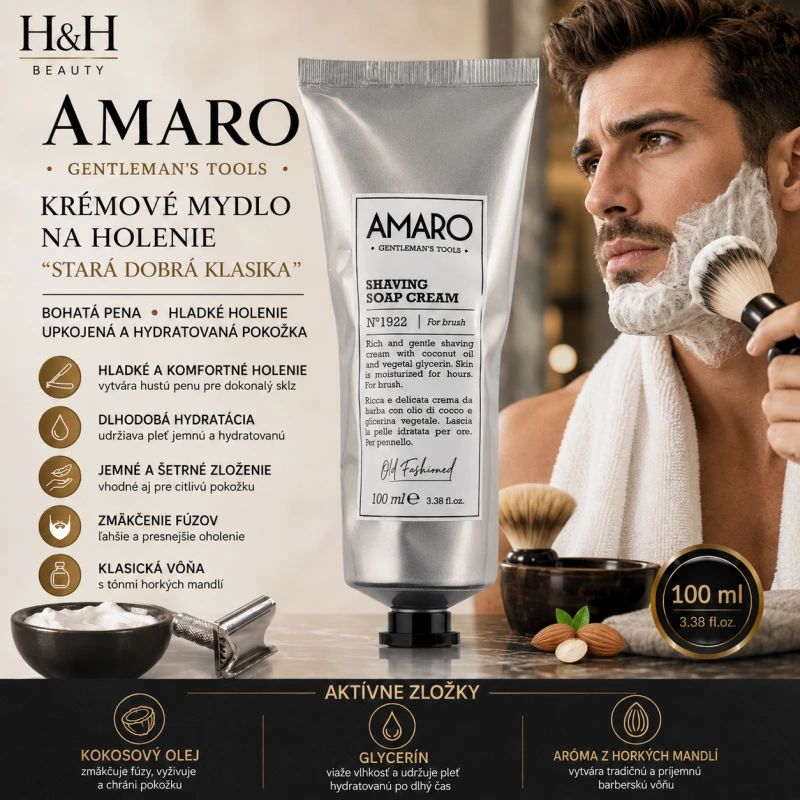 AMARO Krémové Mydlo Na Holenie „Stará Dobrá Klasika“ – 100 ml