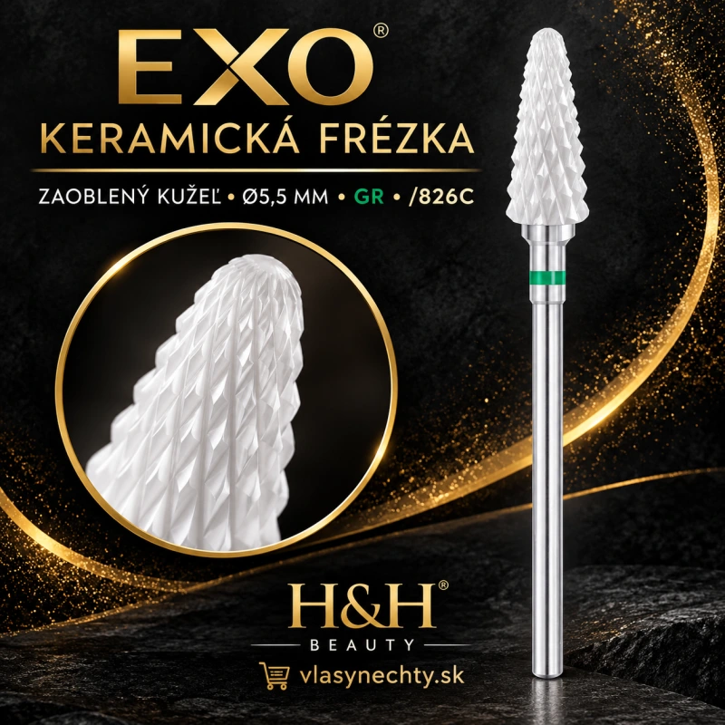 EXO KERAMICKÁ FRÉZKA NA NECHTY KUŽEĽ ZAOBLENÝ Ø5,5MM GR/826C