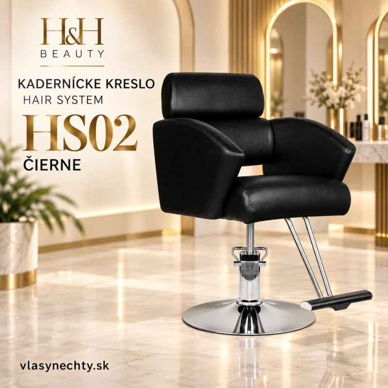 KADERNÍCKE KRESLO HAIR SYSTEM HS02 ČIERNE
