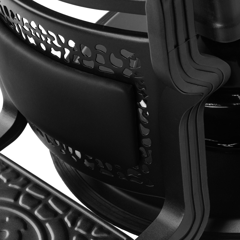 Barberské kreslo Gabbiano Niccolo čierny s čiernou základňou 10