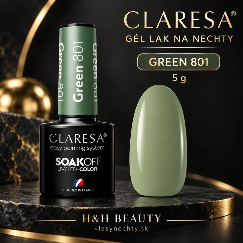 CLARESA GÉL LAK NA NECHTY GREEN 801 - 5g