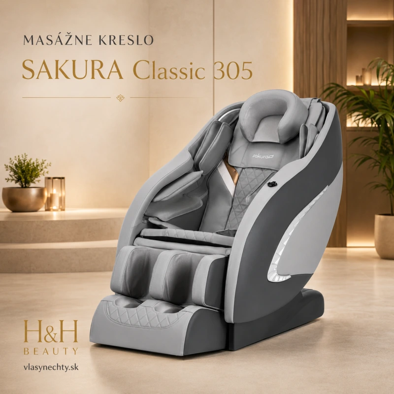 MASÁŽNE KRESLO SAKURA Classic 305 sivé