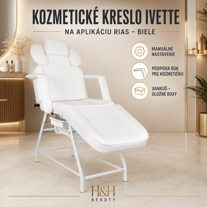 KOZMETICKÉ KRESLO NA APLIKOVANIE RIAS IVETTE BIELE